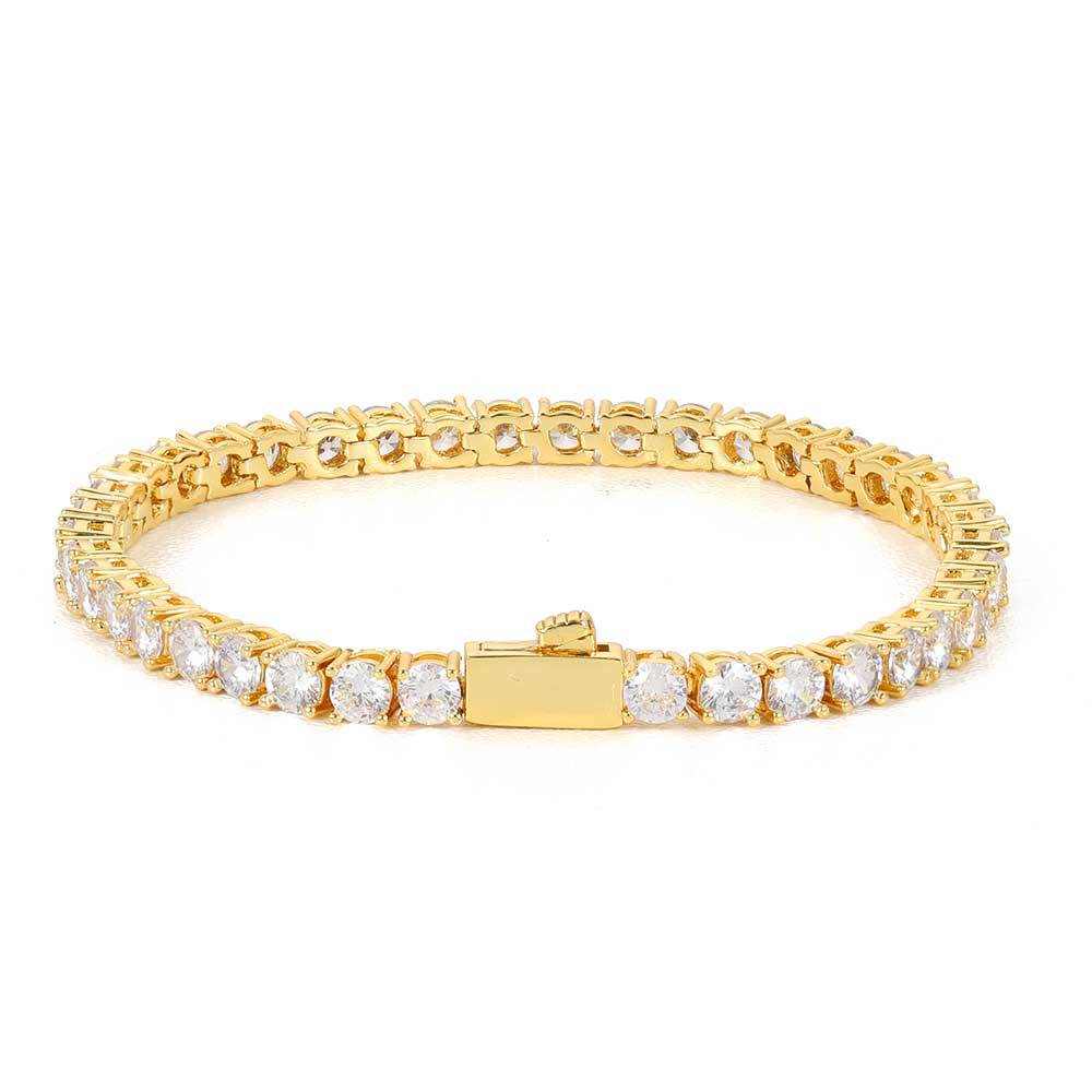 3mm Gold Tennis Bracelet with AAA CZ diamonds