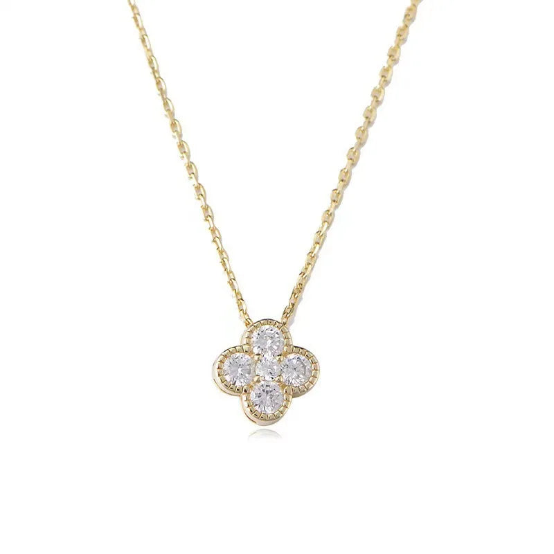 Gold Four Leaf Clover - Sterling Silver