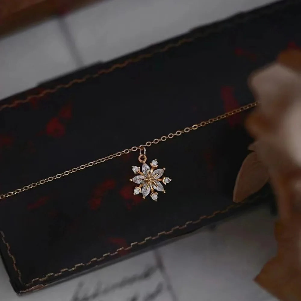 Gold Snowflake - Sterling Silver
