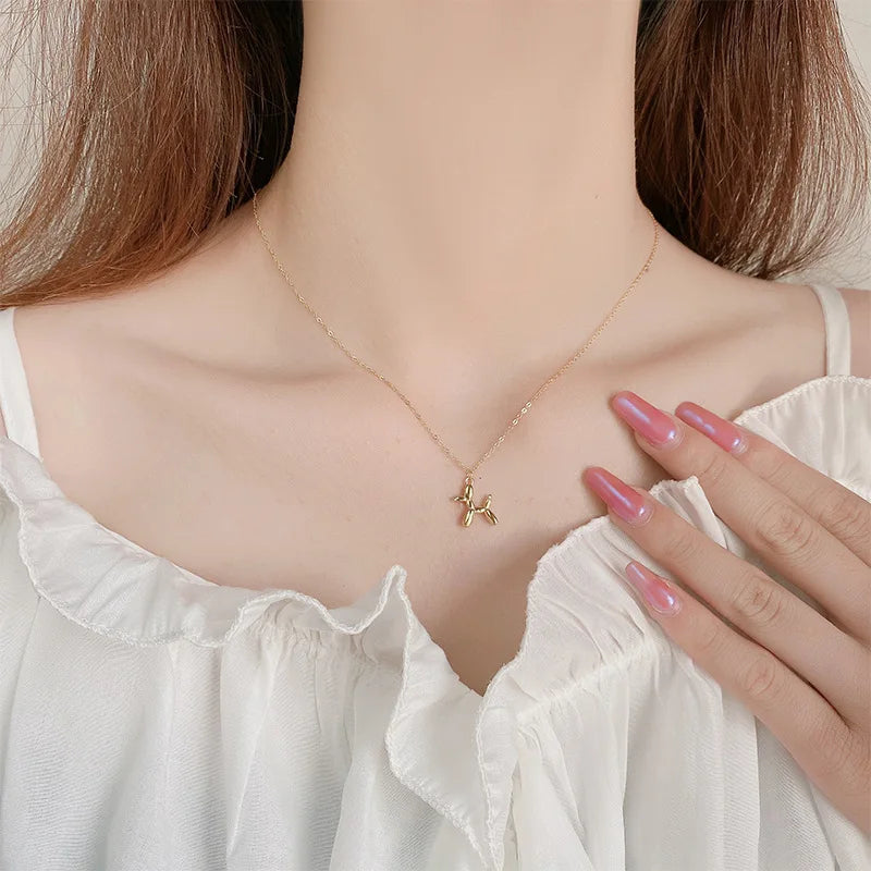 Gold Balloon Dog - Sterling Silver