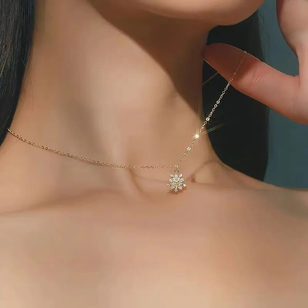 Gold Snowflake - Sterling Silver