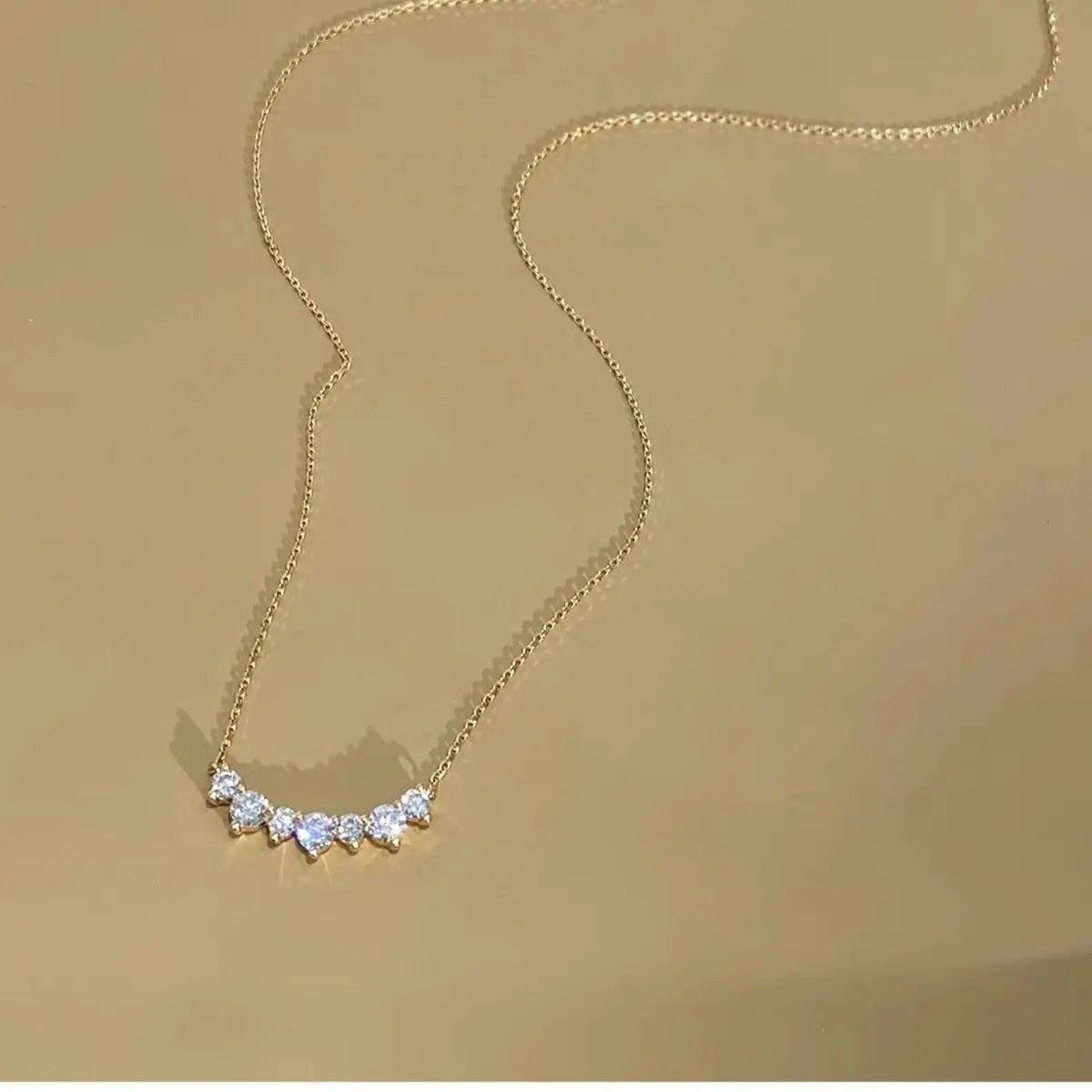 Silver Smile Shiny Oval Diamond Zircon Pendant Necklace - Sterling Silver