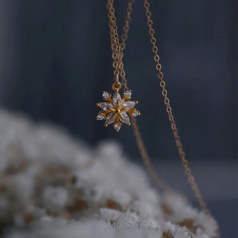 Gold Snowflake - Sterling Silver