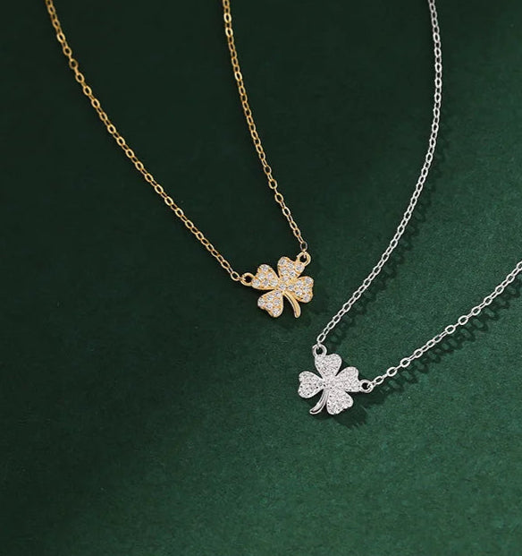 Gold Leaf Clover - Sterling Silver