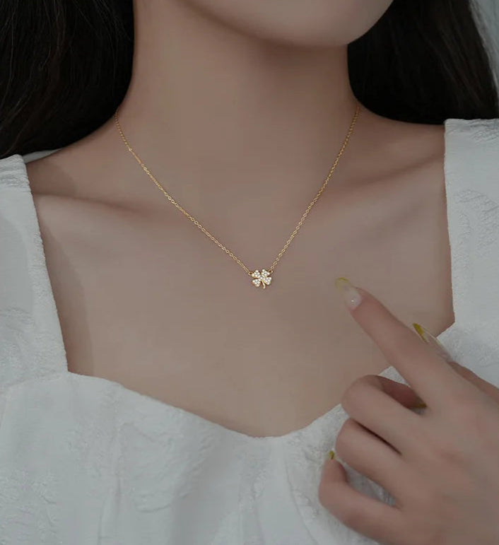 Gold Leaf Clover - Sterling Silver
