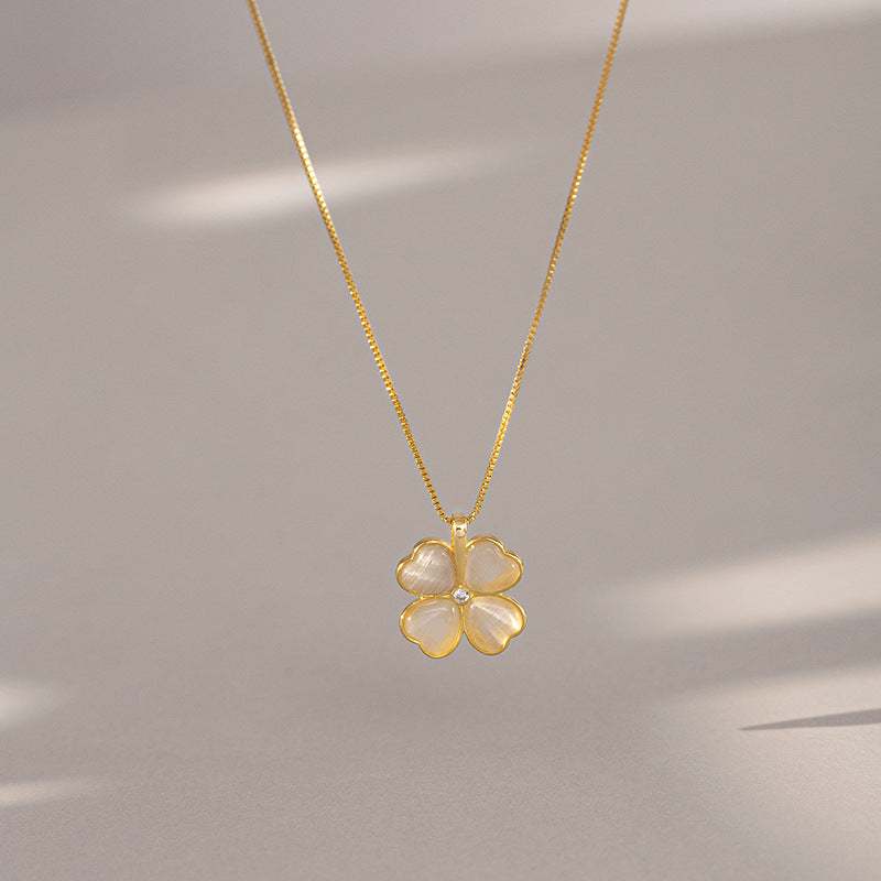 Silver Heart Four Leaf Clover - Sterling Silver
