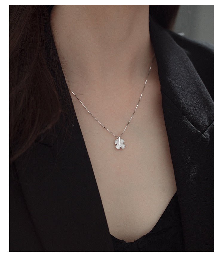 Silver Heart Four Leaf Clover - Sterling Silver